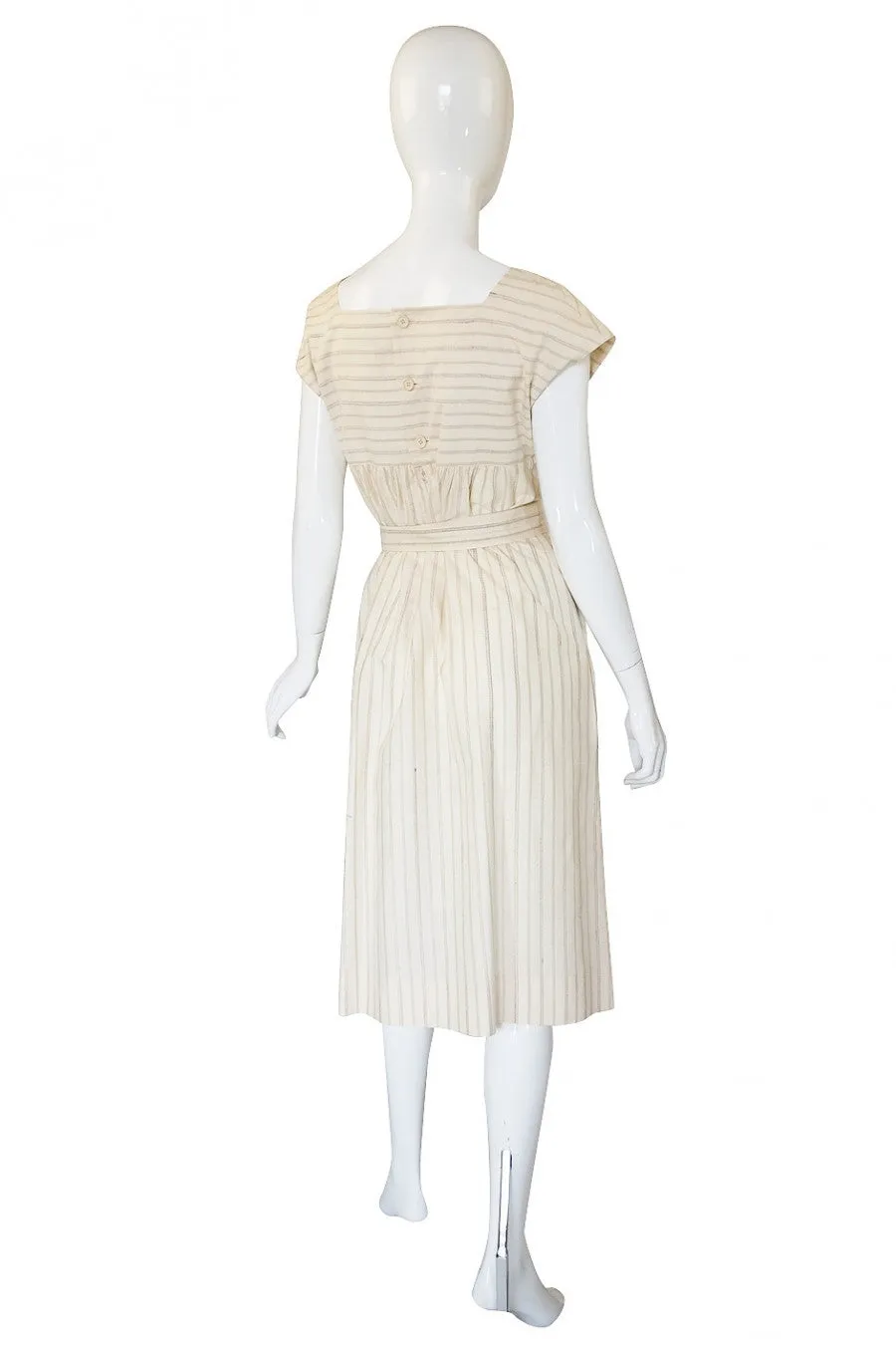 1970s Linen Christian Dior Smock Dress