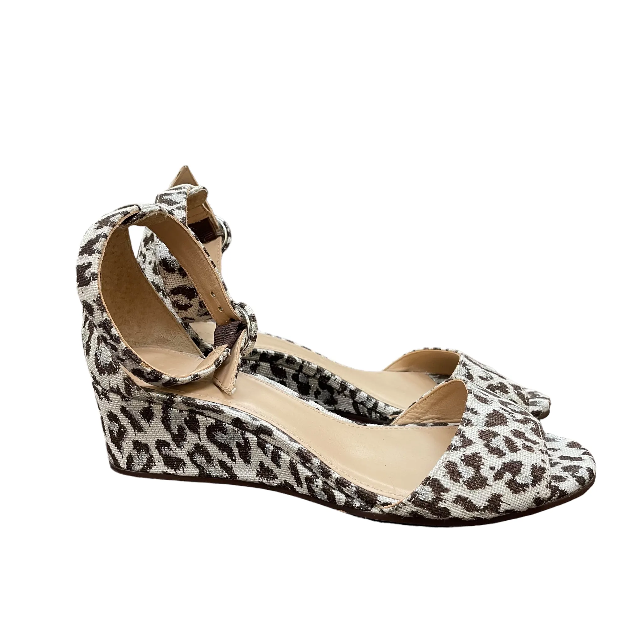 Animal Print Sandals Heels Wedge By J. Crew, Size: 7