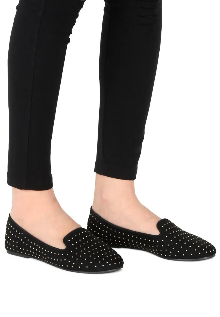 Black Studded Loafers