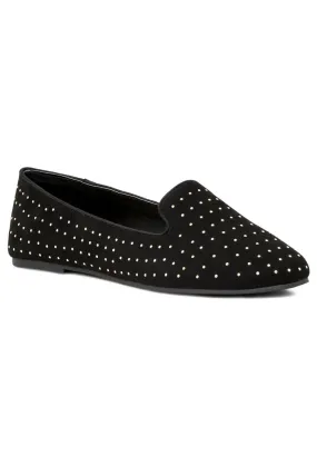 Black Studded Loafers