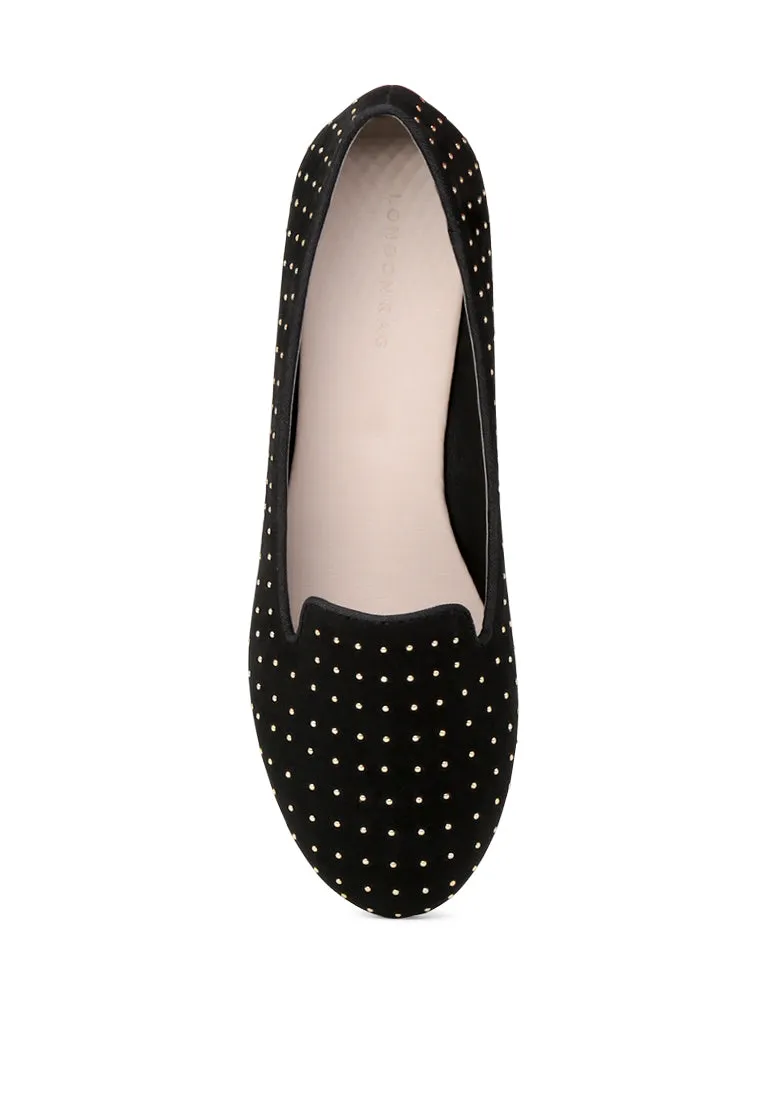 Black Studded Loafers