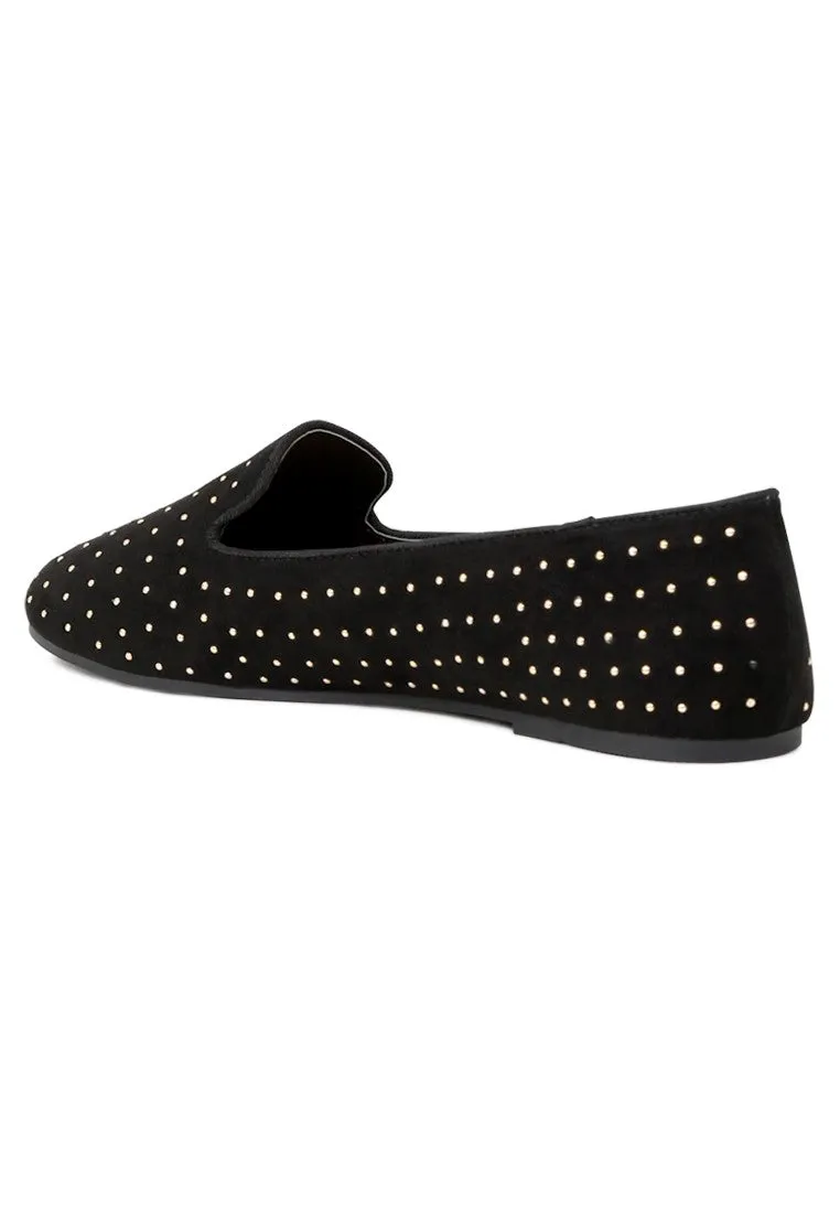 Black Studded Loafers