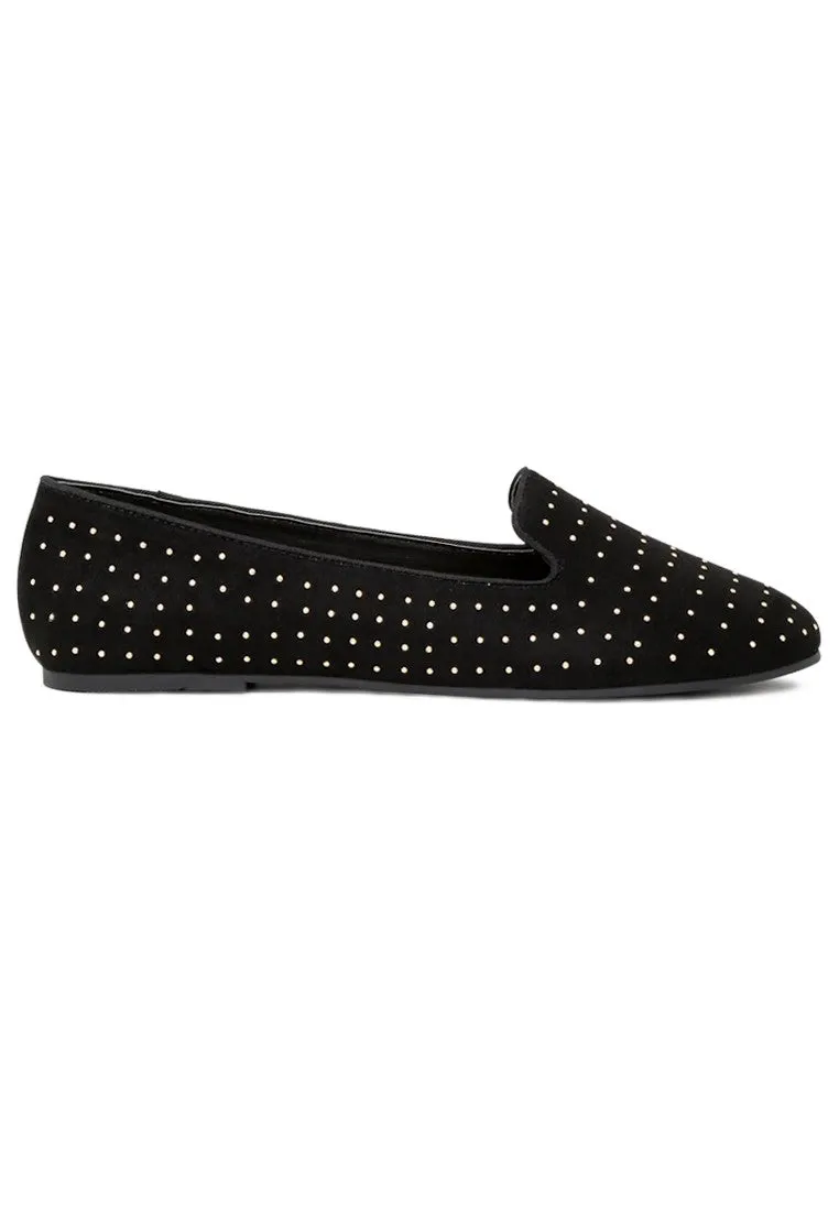 Black Studded Loafers