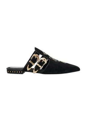 BUCKLE SLIPPER LUXE BLACK