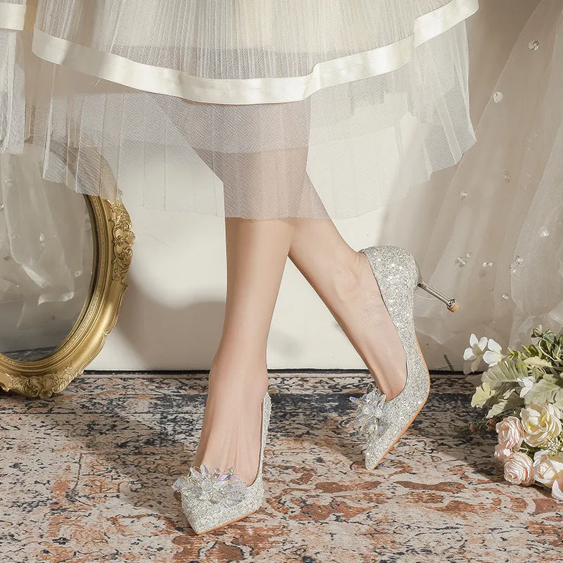 Crystal Stiletto Heels Wedding Shoes