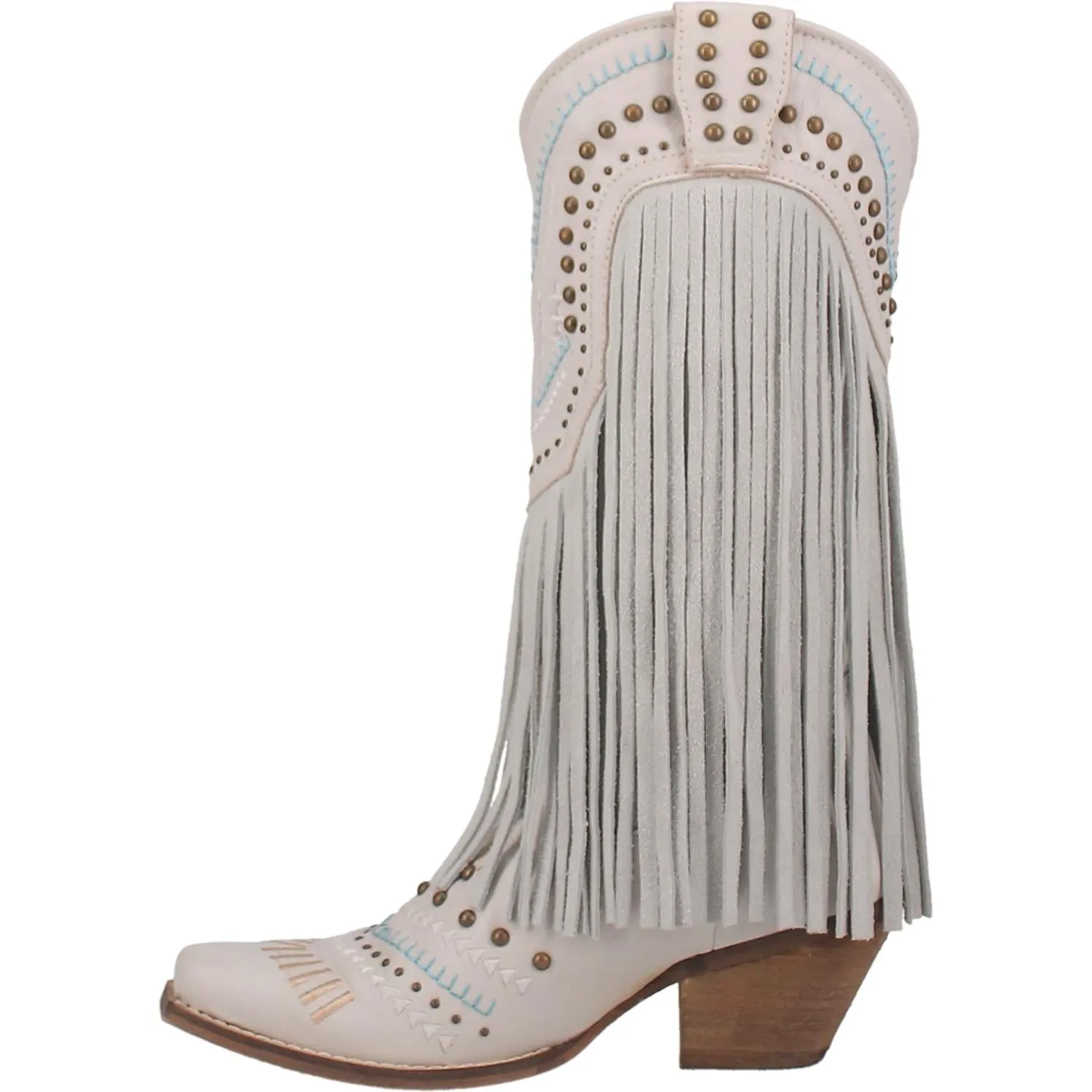 Dingo White Gypsy Fringe Western Boots