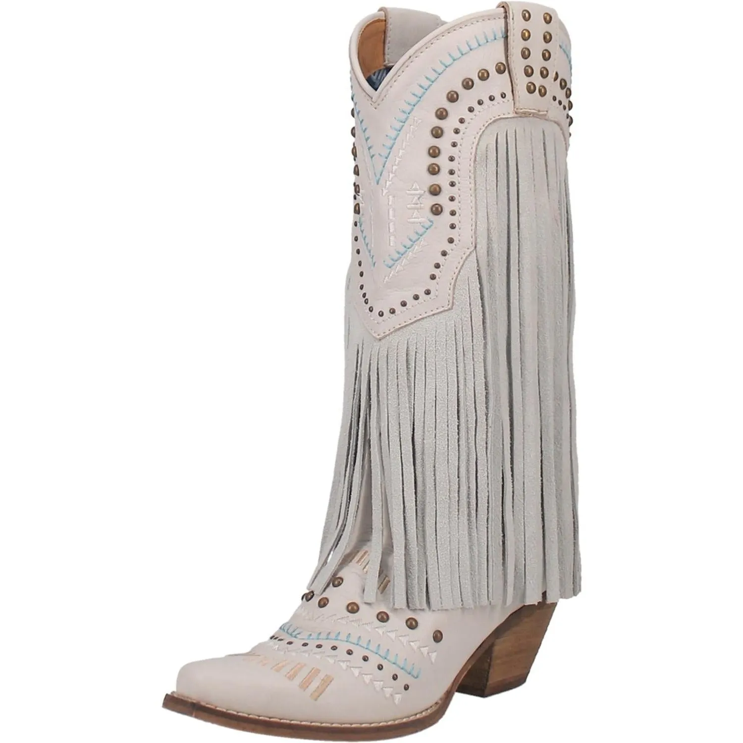 Dingo White Gypsy Fringe Western Boots