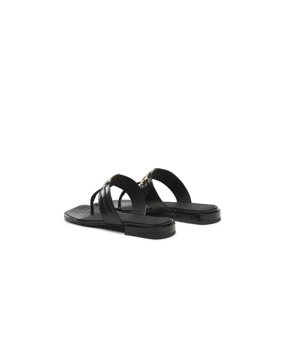 FURLA CHAIN THONG SANDALS IN BLACK