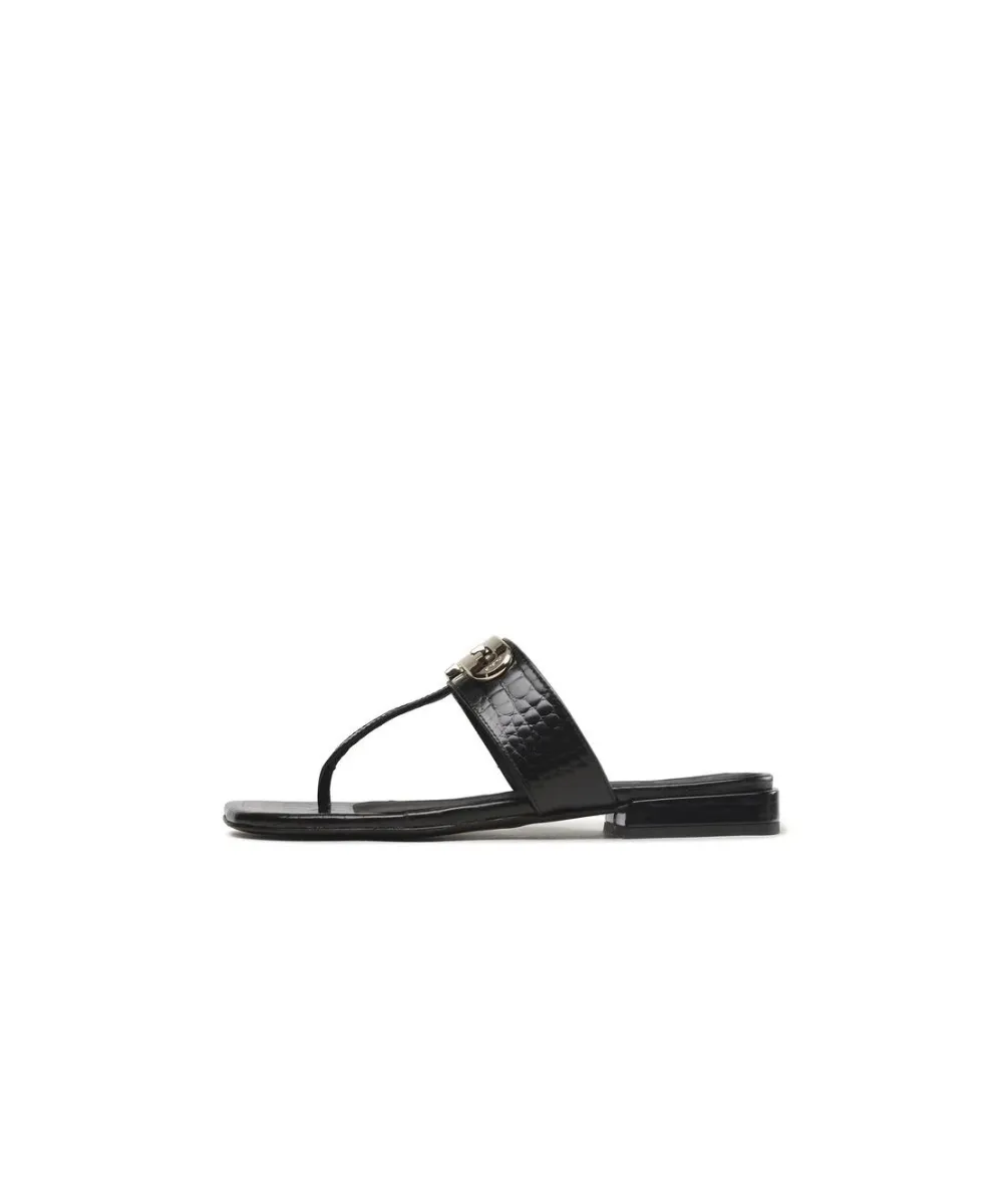 FURLA CHAIN THONG SANDALS IN BLACK