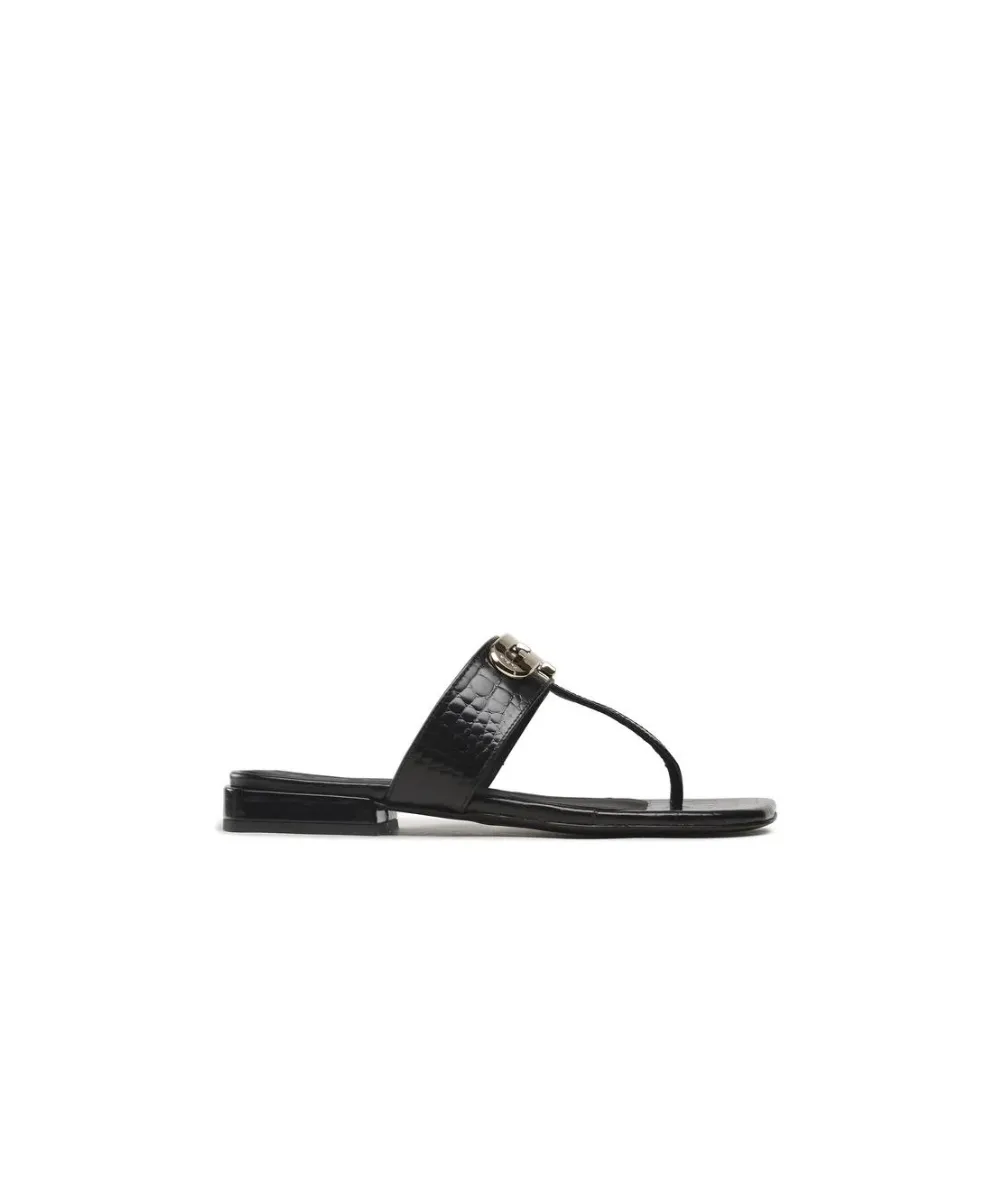 FURLA CHAIN THONG SANDALS IN BLACK