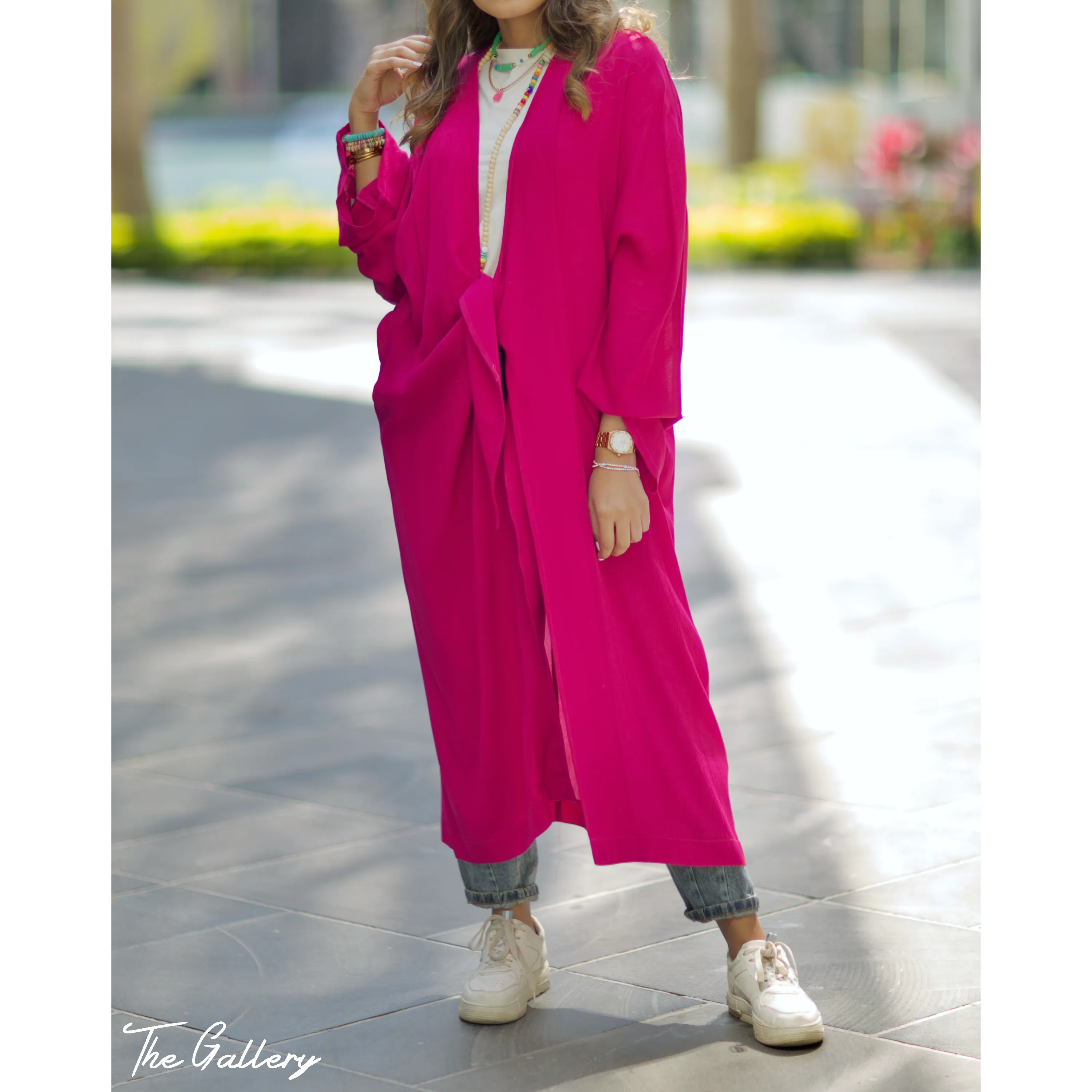 Fushia wrap front cardigan