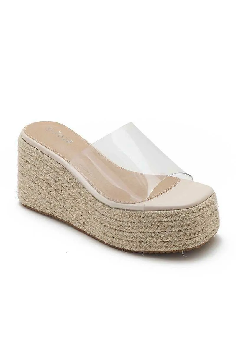 IVANA WOVEN ROPE DETAIL WEDGES