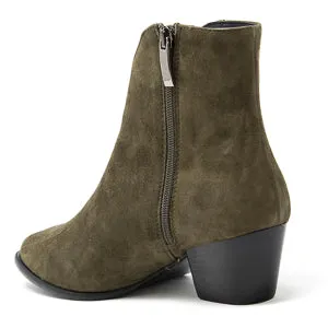 Jane Galland Military Khaki Suede Ankle Boots