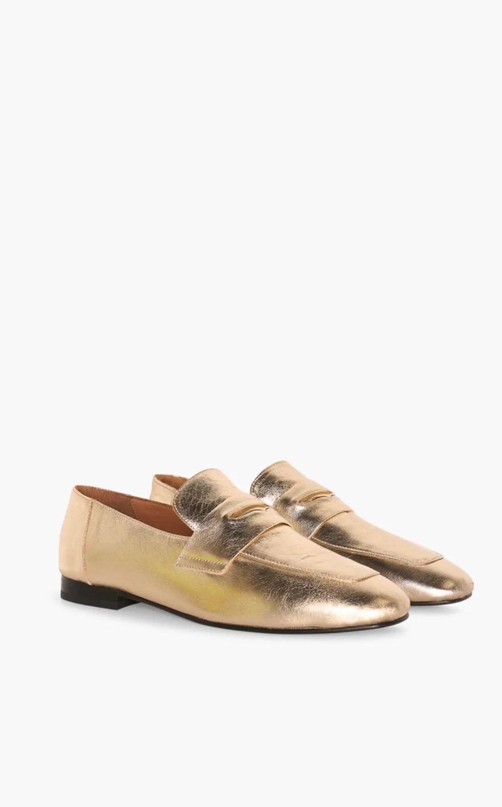 Janice leren dames loafer burt goud