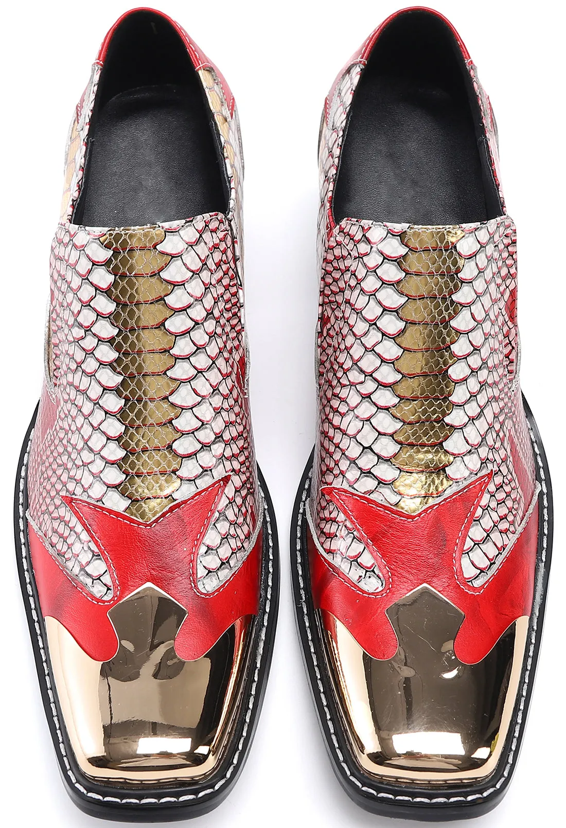 Men's Metal Tip Studded Western Loafers