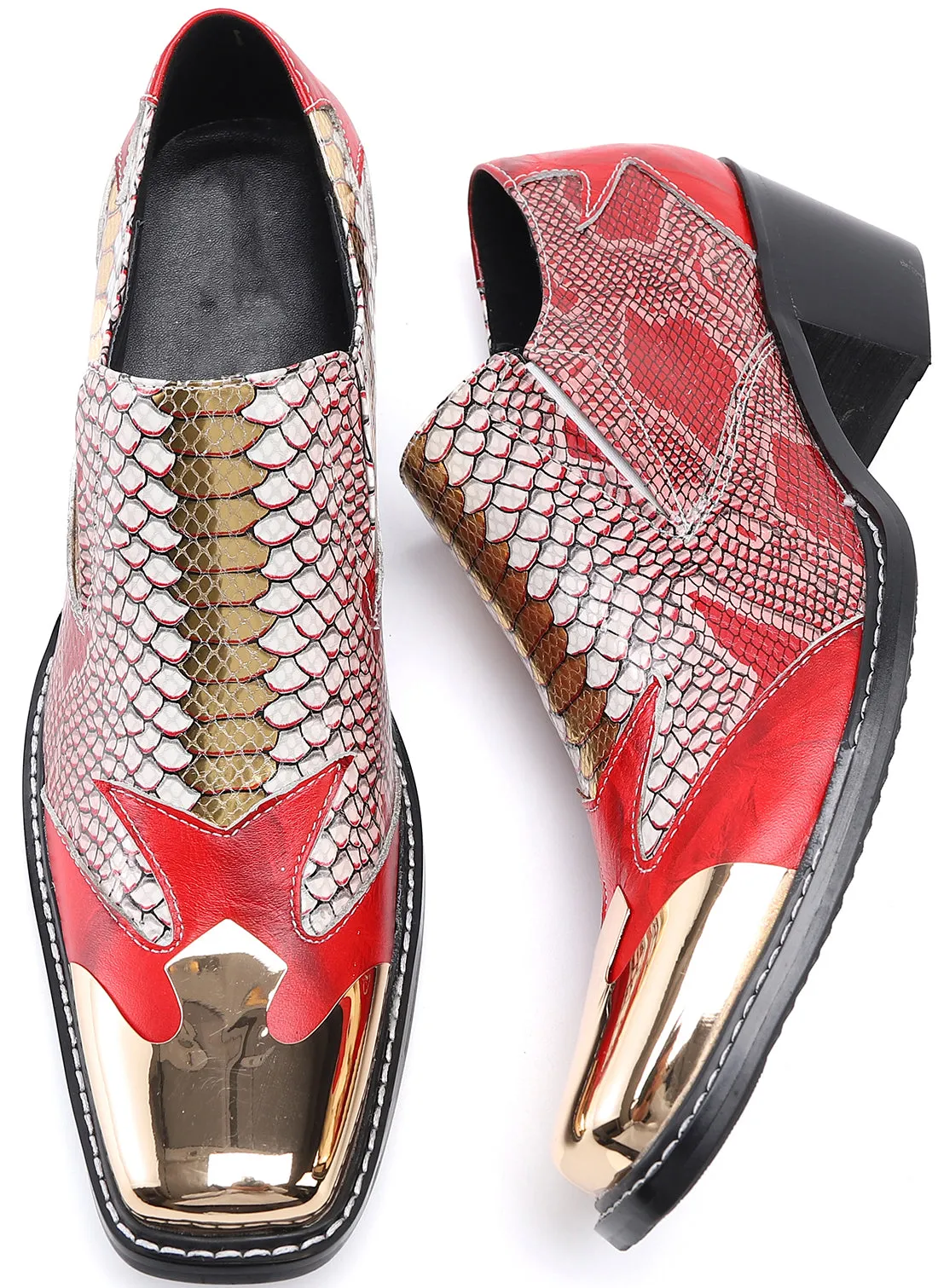 Men's Metal Tip Studded Western Loafers