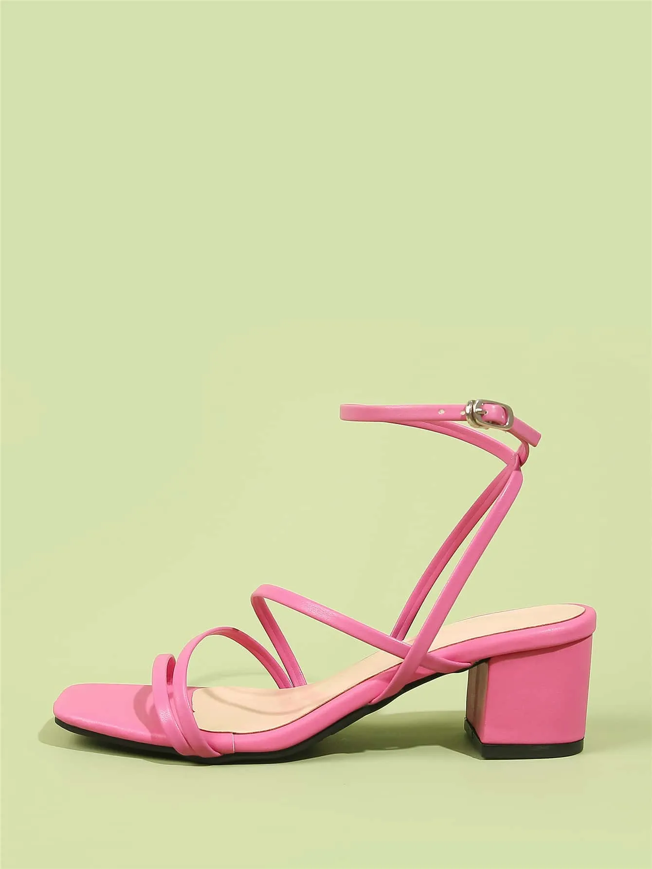 Minimalist Buckle Decor Ankle Strap Sandals