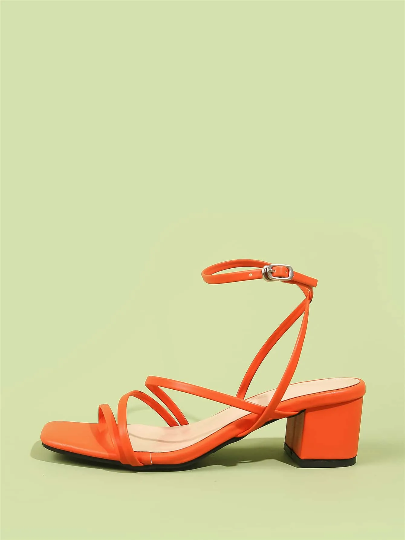 Minimalist Buckle Decor Ankle Strap Sandals