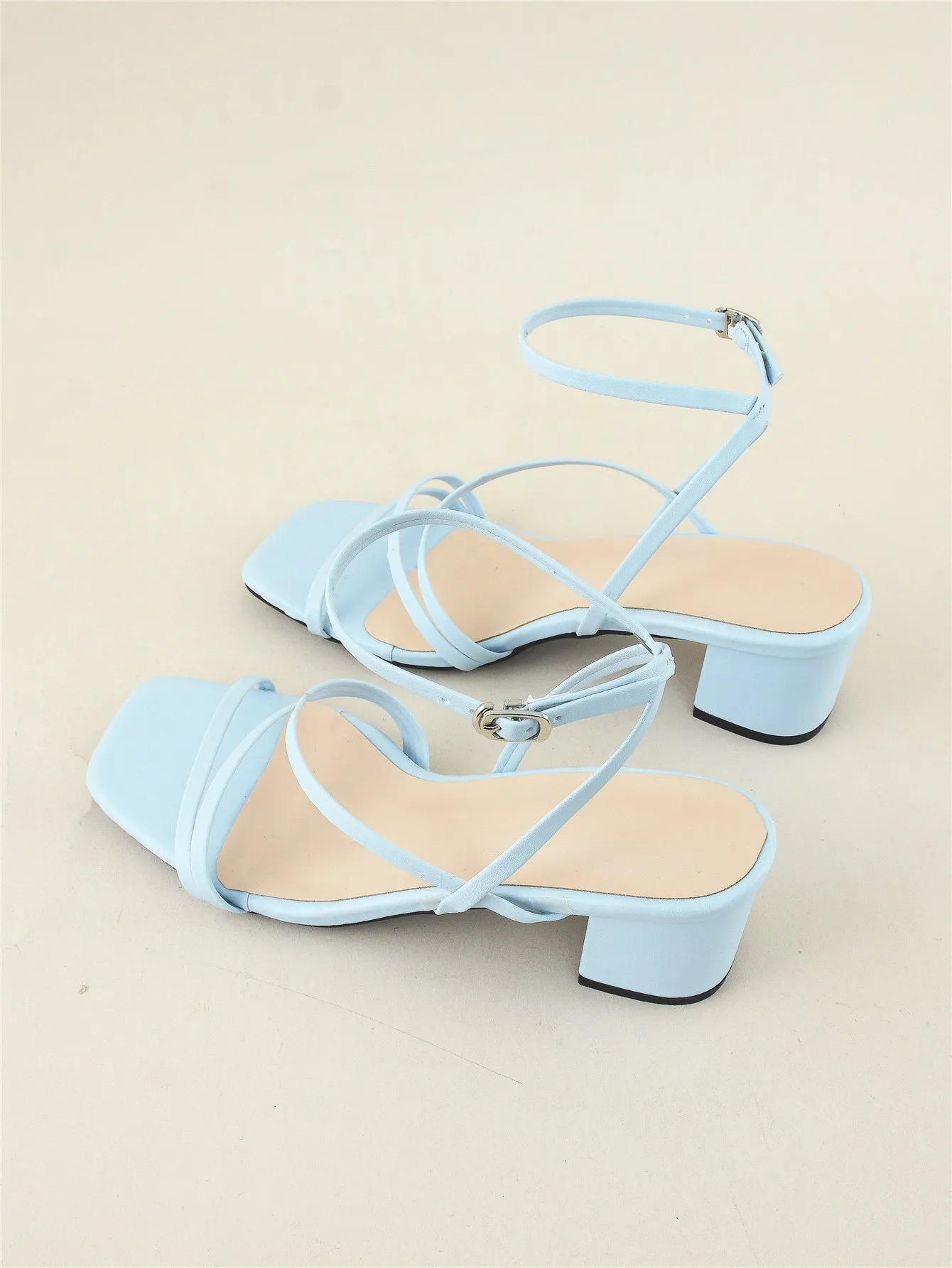 Minimalist Buckle Decor Ankle Strap Sandals