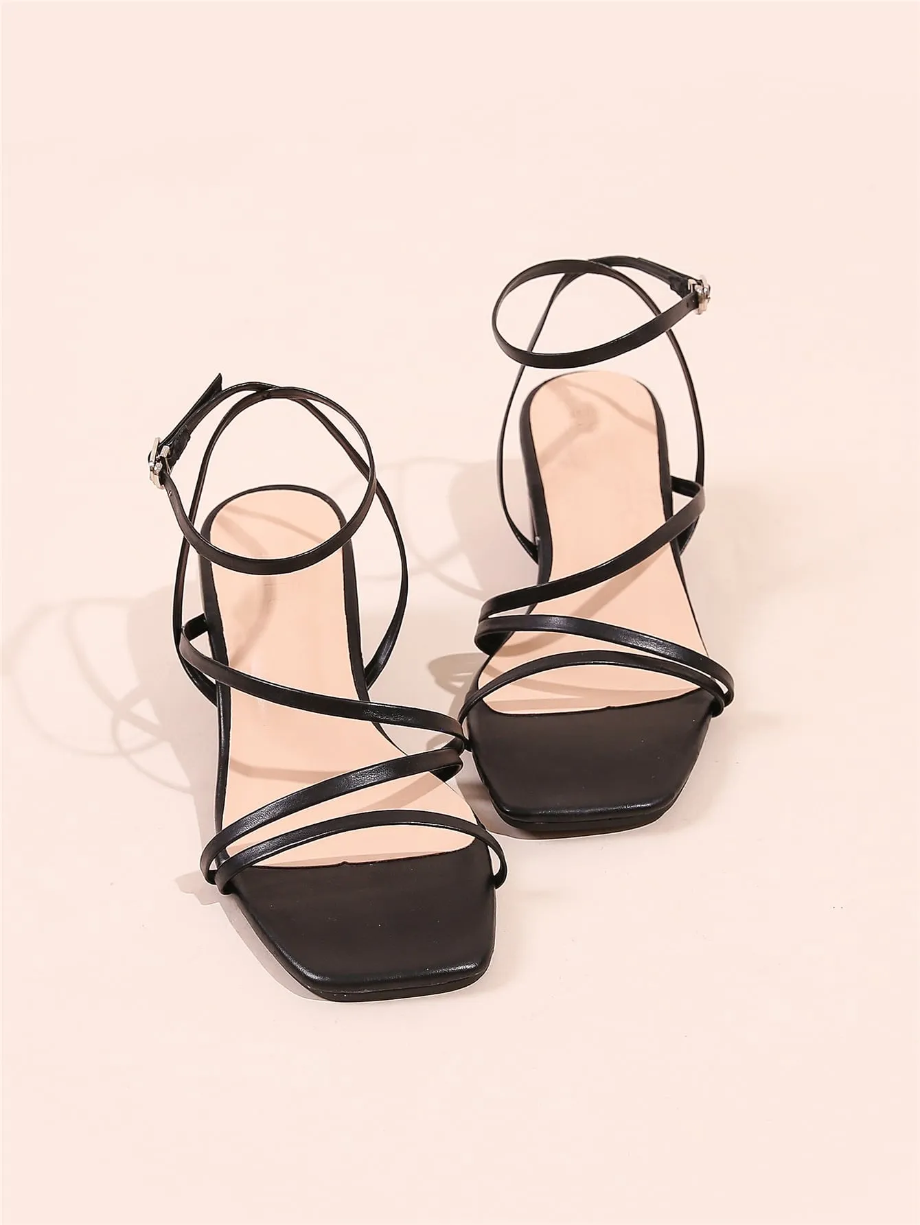 Minimalist Buckle Decor Ankle Strap Sandals