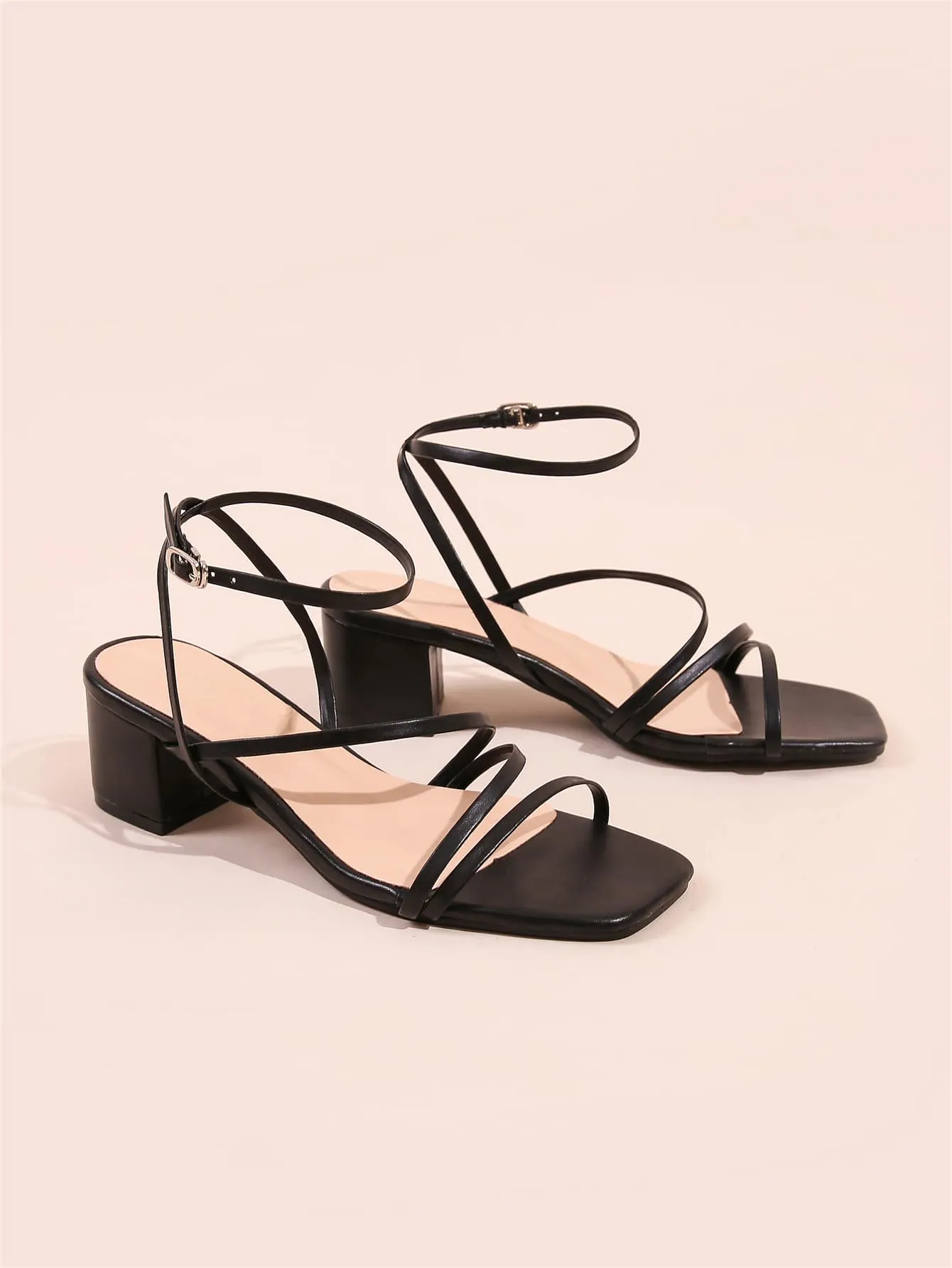 Minimalist Buckle Decor Ankle Strap Sandals