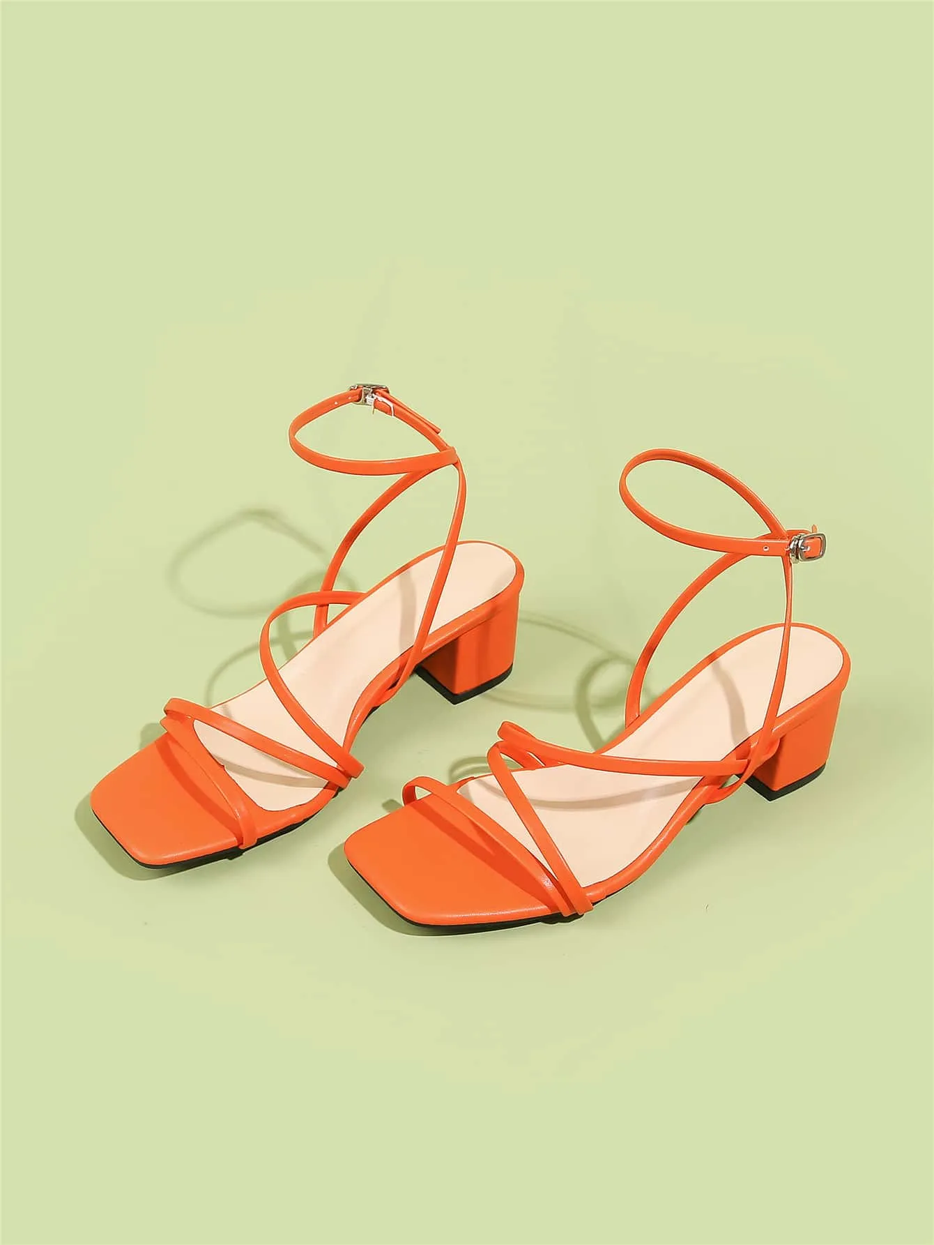 Minimalist Buckle Decor Ankle Strap Sandals