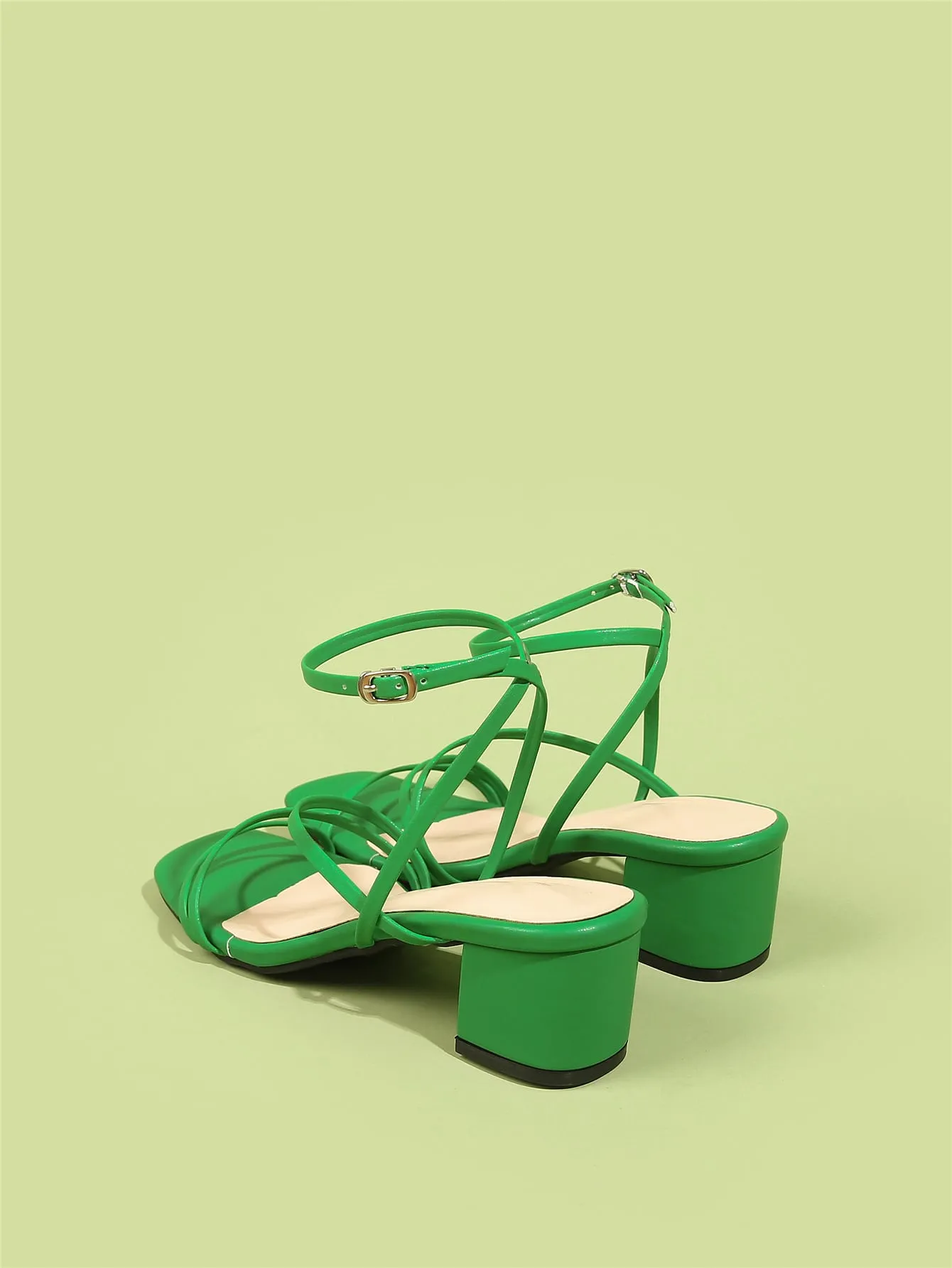 Minimalist Buckle Decor Ankle Strap Sandals