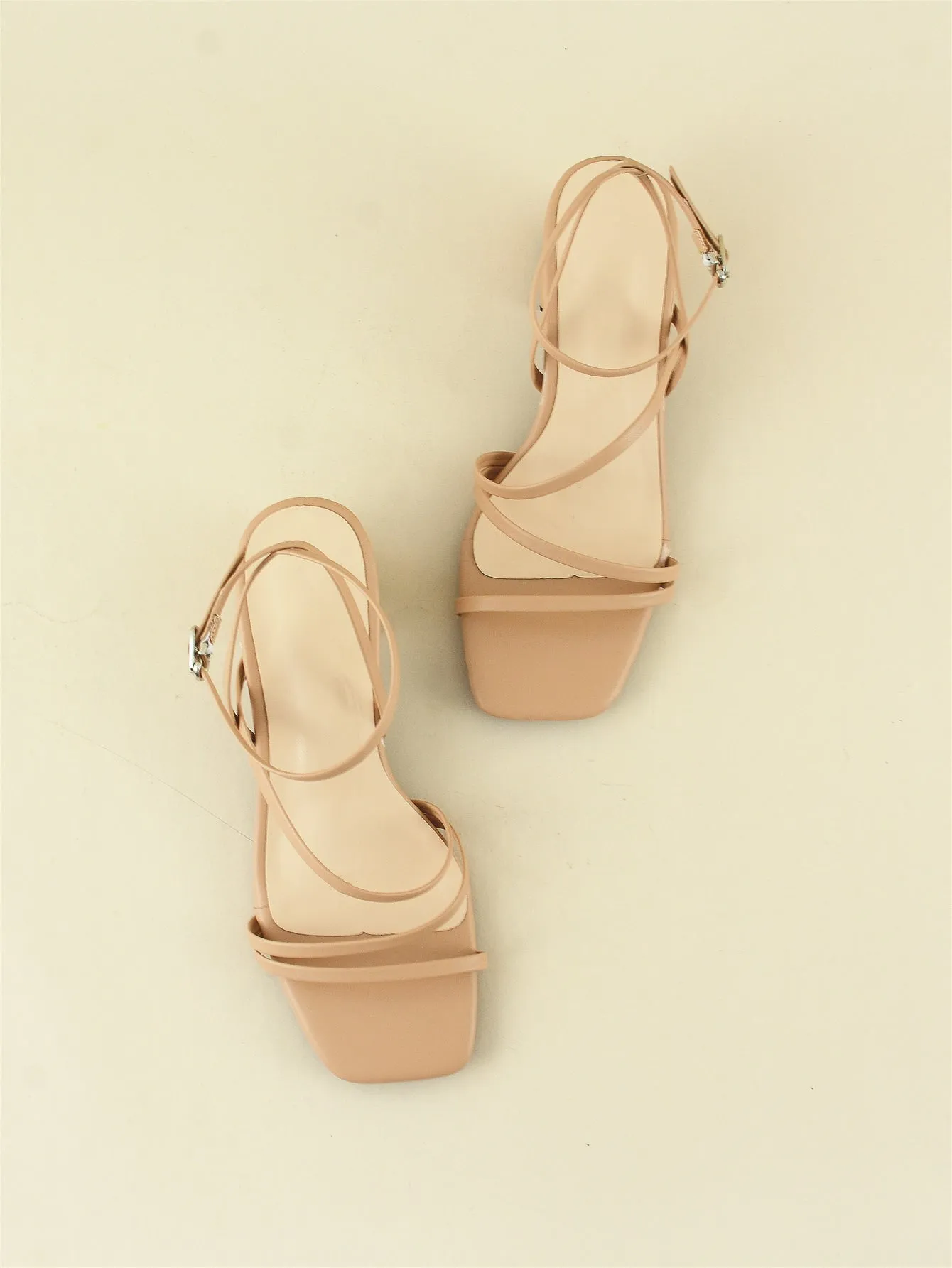 Minimalist Buckle Decor Ankle Strap Sandals