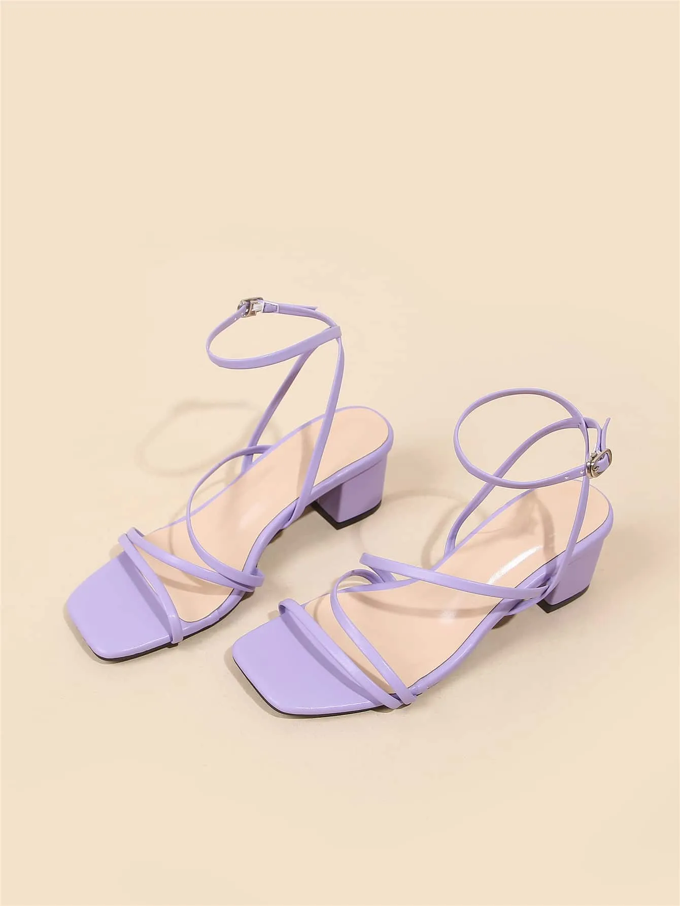 Minimalist Buckle Decor Ankle Strap Sandals