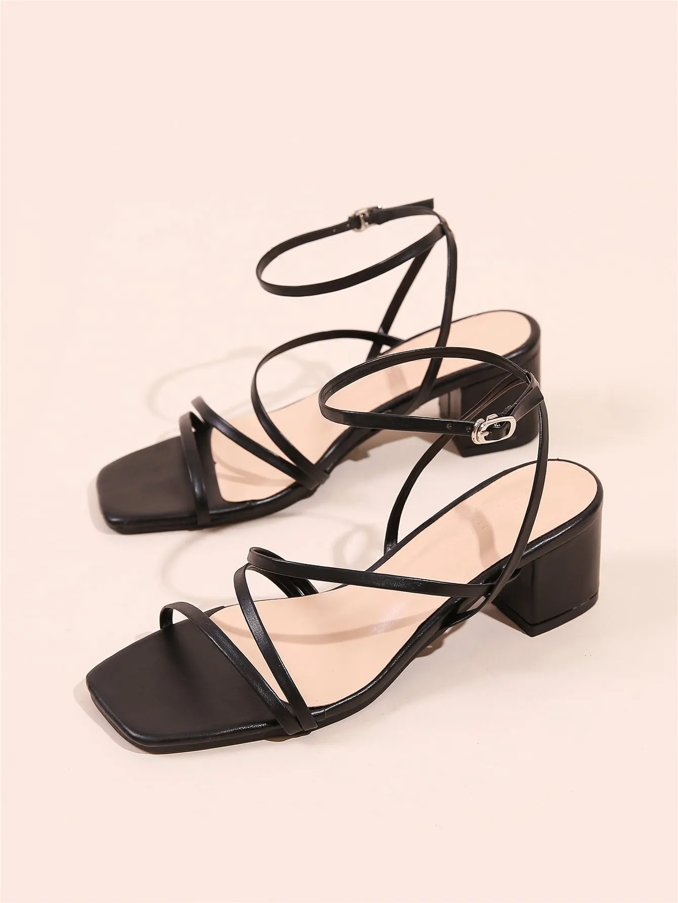 Minimalist Buckle Decor Ankle Strap Sandals