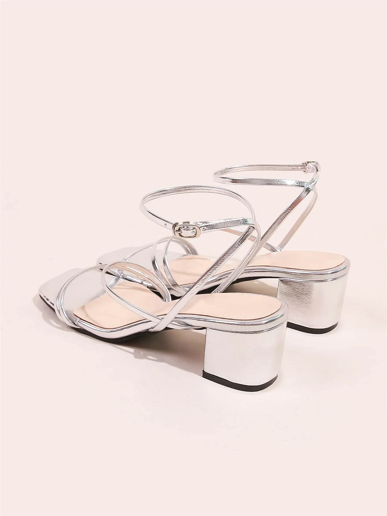 Minimalist Buckle Decor Ankle Strap Sandals