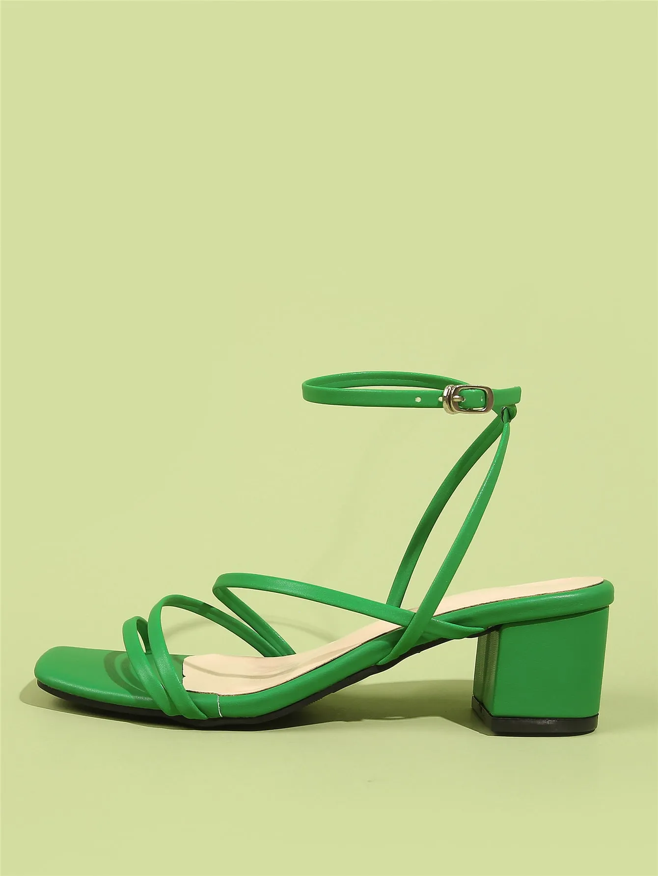 Minimalist Buckle Decor Ankle Strap Sandals