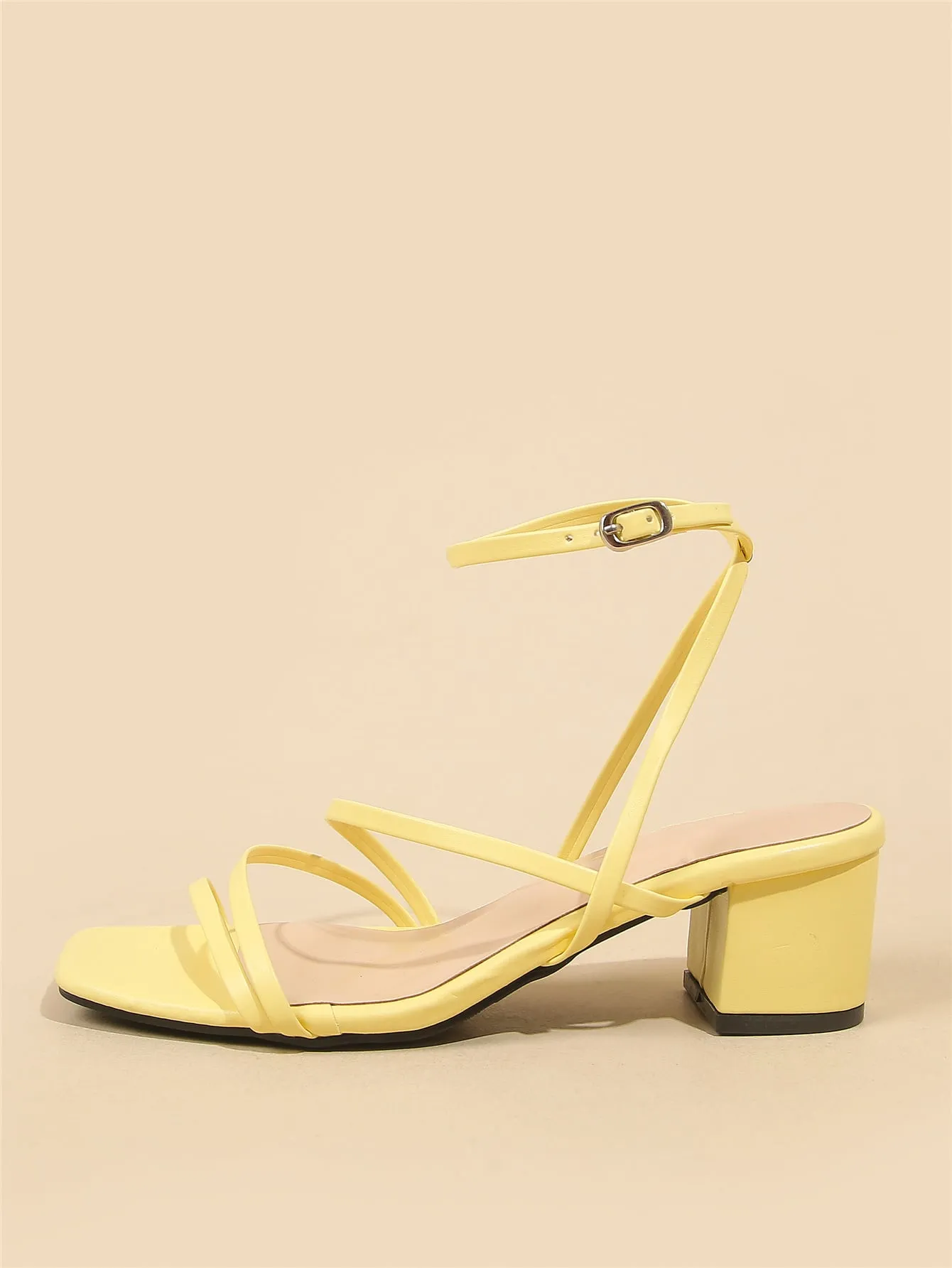 Minimalist Buckle Decor Ankle Strap Sandals