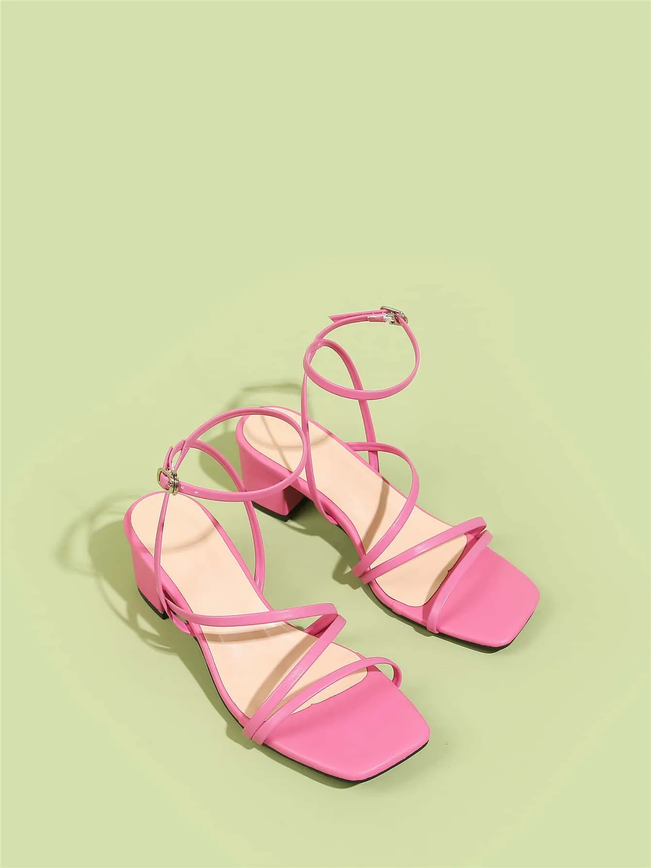 Minimalist Buckle Decor Ankle Strap Sandals