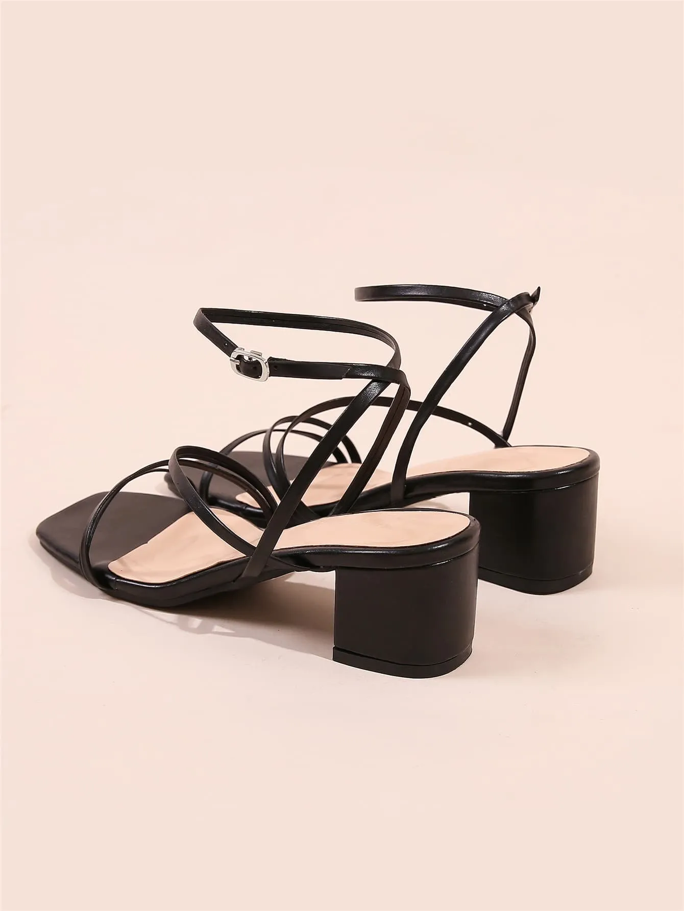 Minimalist Buckle Decor Ankle Strap Sandals