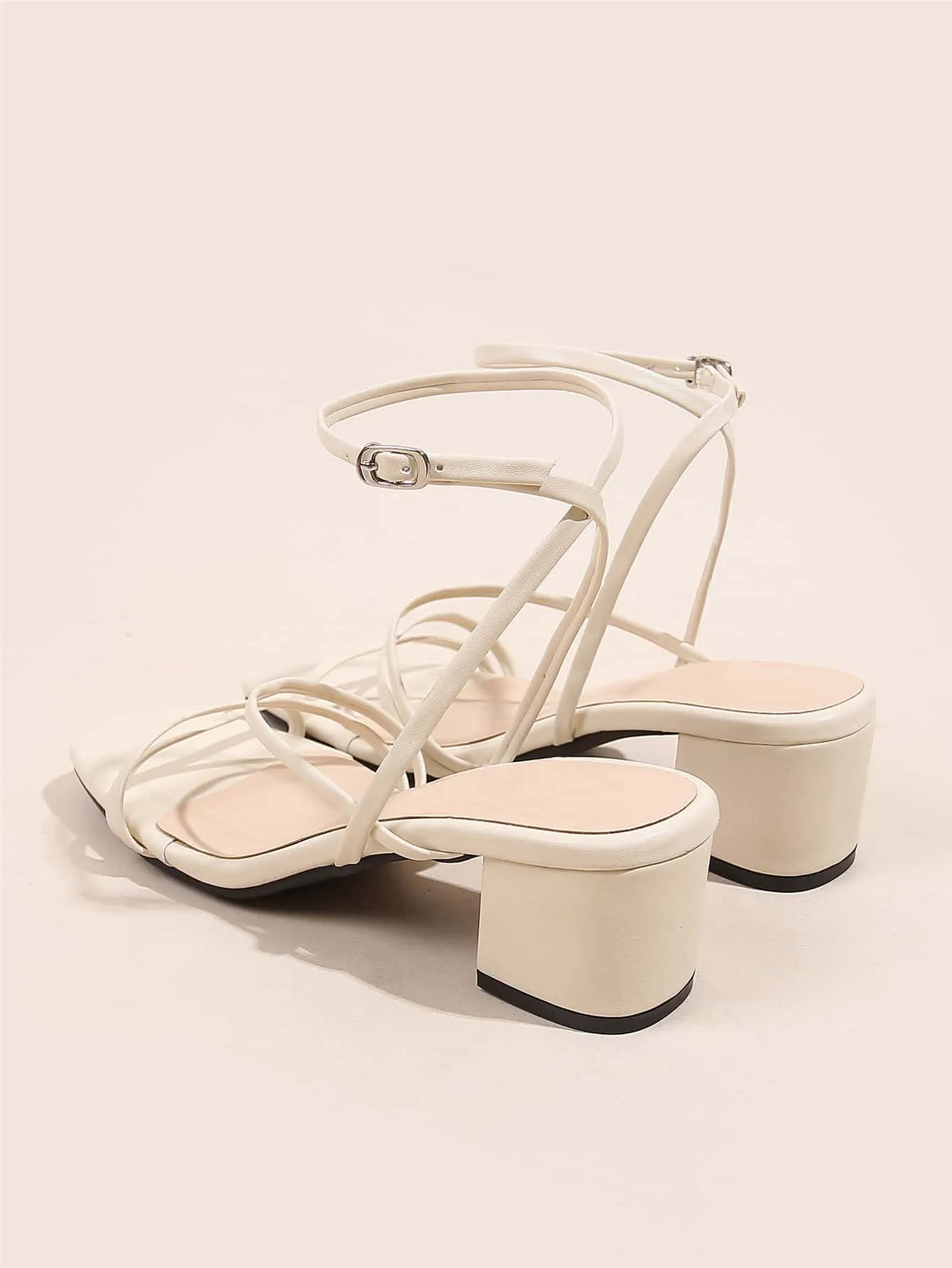 Minimalist Buckle Decor Ankle Strap Sandals