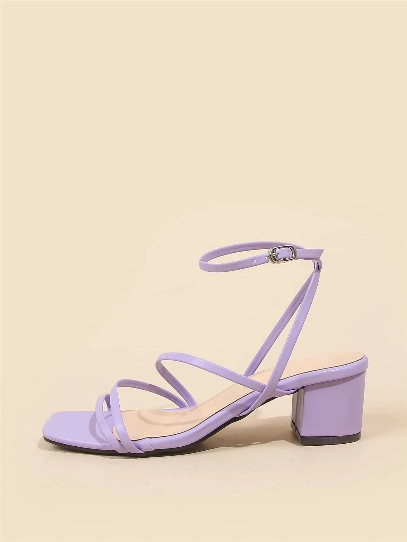 Minimalist Buckle Decor Ankle Strap Sandals