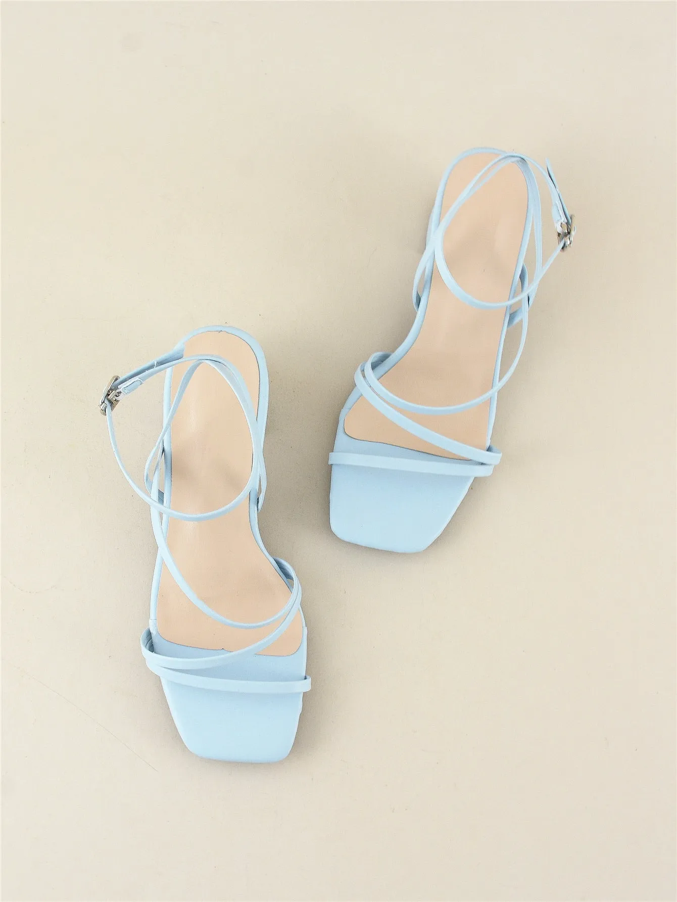 Minimalist Buckle Decor Ankle Strap Sandals