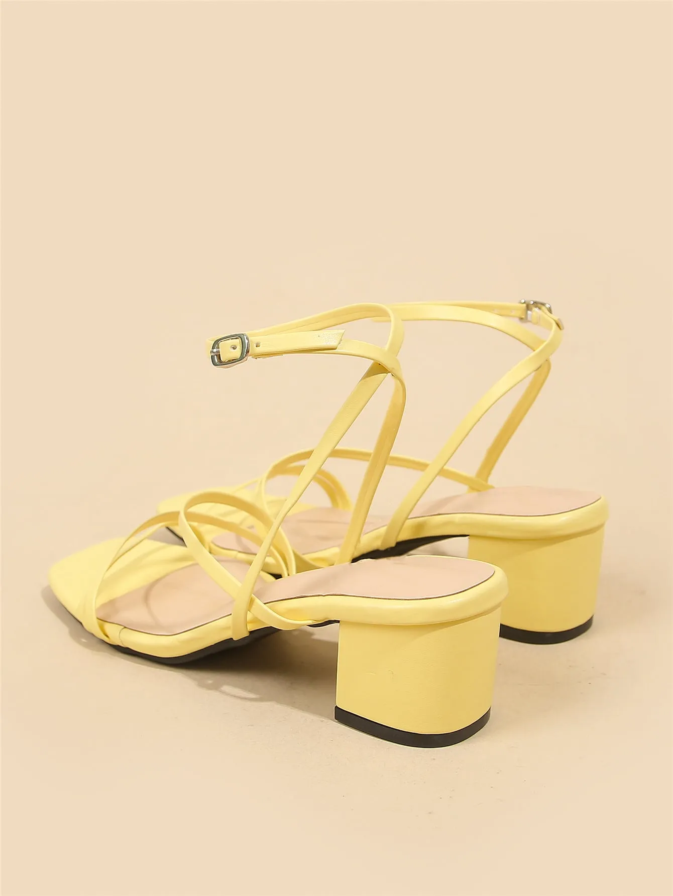 Minimalist Buckle Decor Ankle Strap Sandals