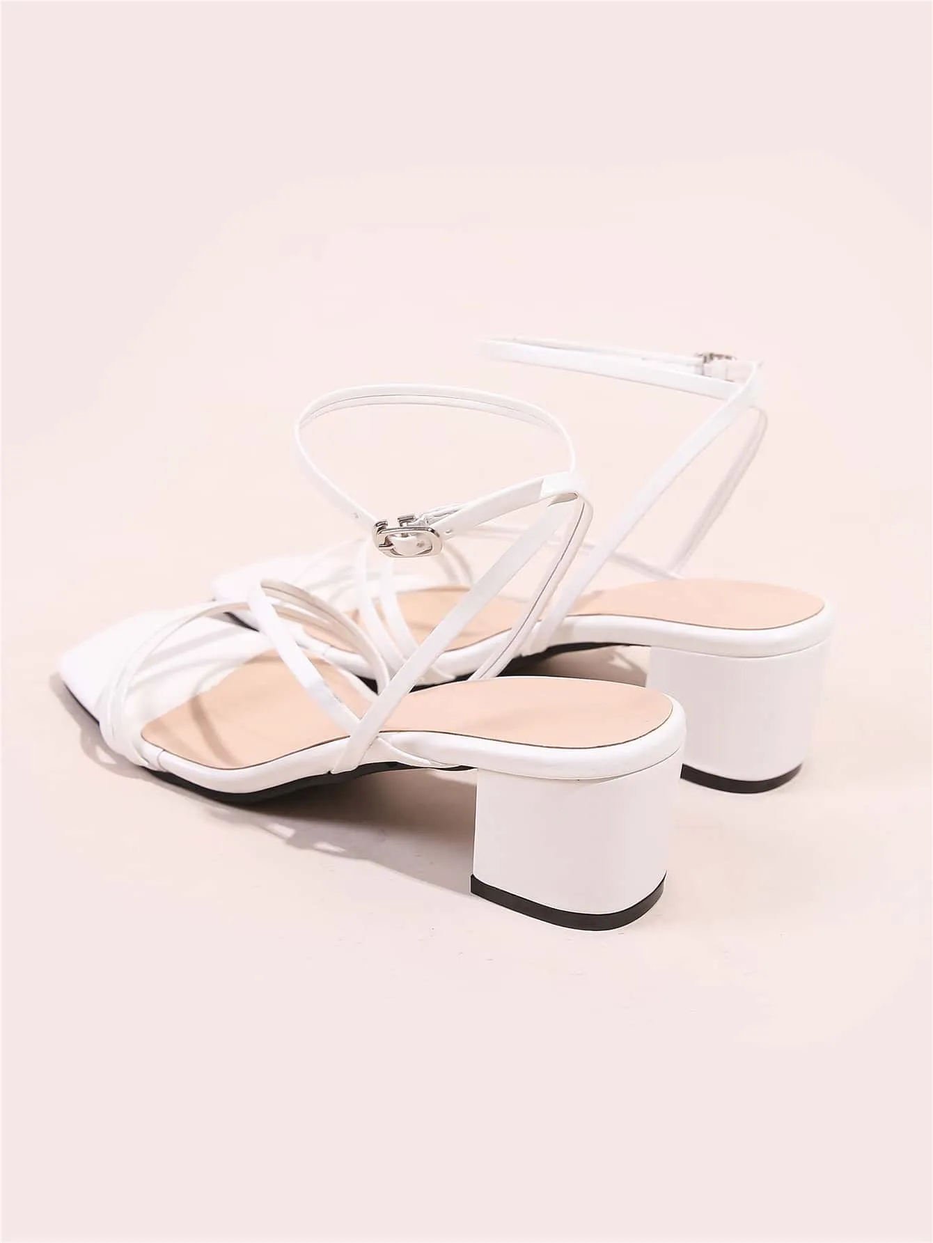 Minimalist Buckle Decor Ankle Strap Sandals