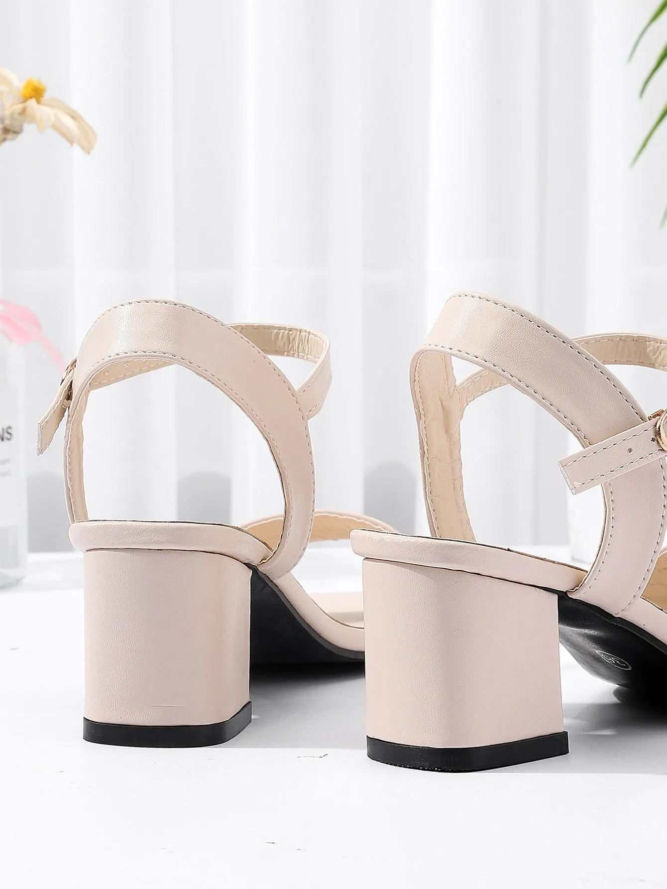 Minimalist Chunky Ankle Strap Sandals