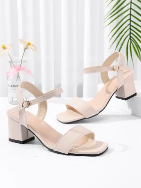 Minimalist Chunky Ankle Strap Sandals