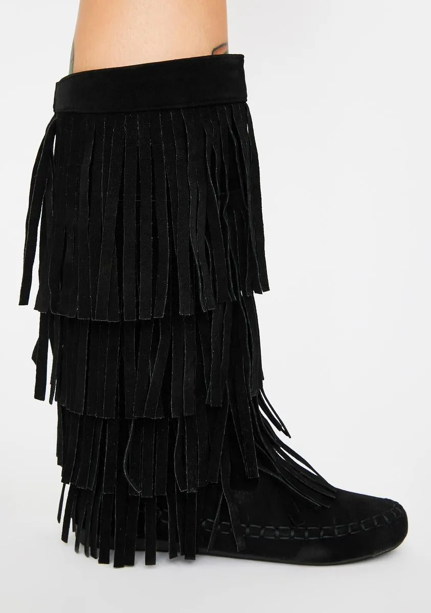 No Playtime Fringe Boots