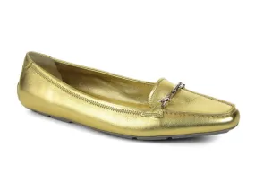 Prada Gold Leather Loafers