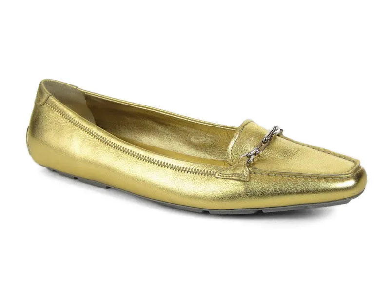 Prada Gold Leather Loafers