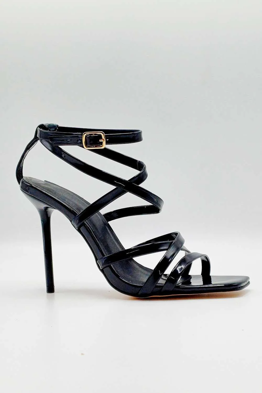 Reeba Strappy High Heel Sandals in Black