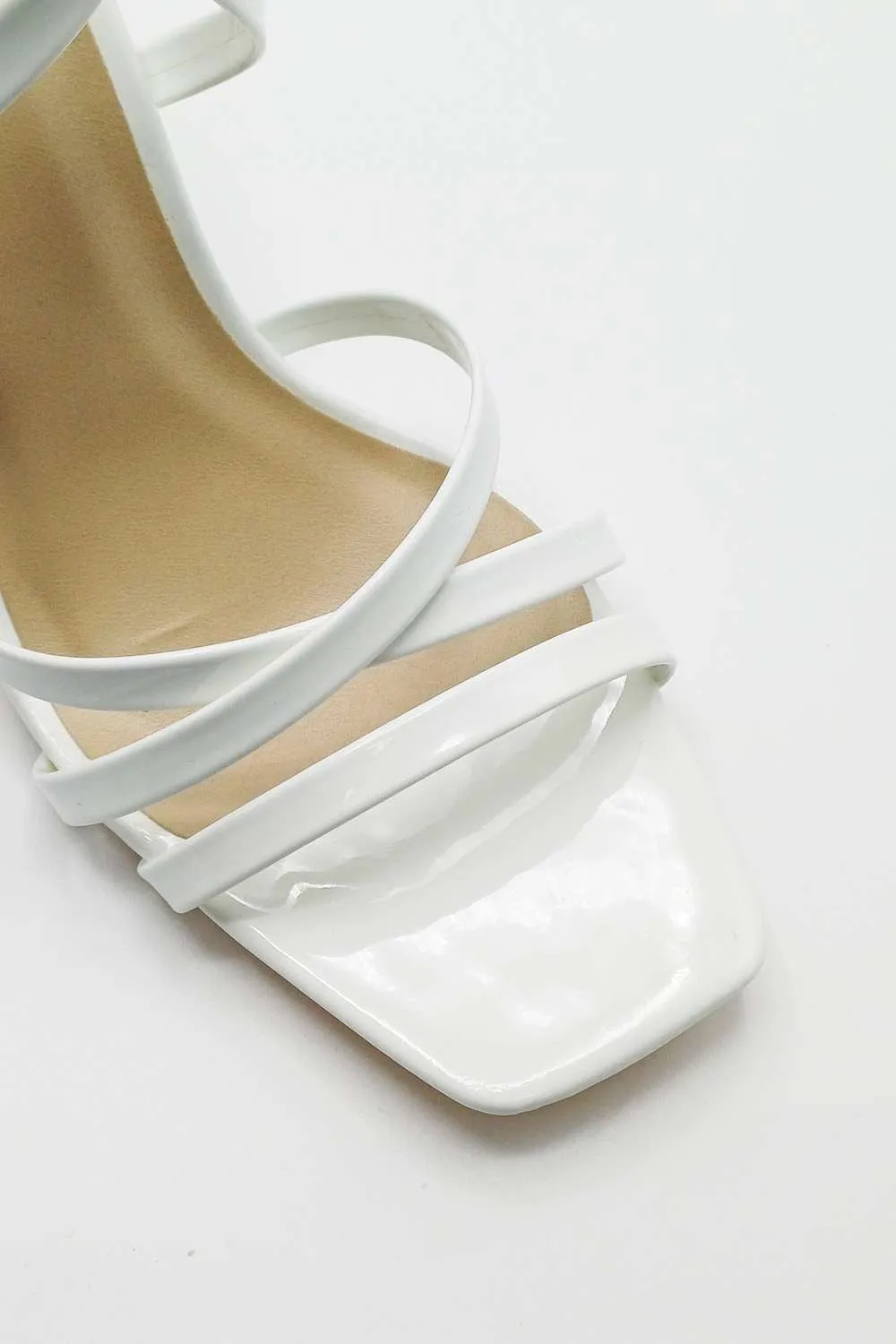 Reeba Strappy High Heel Sandals in White