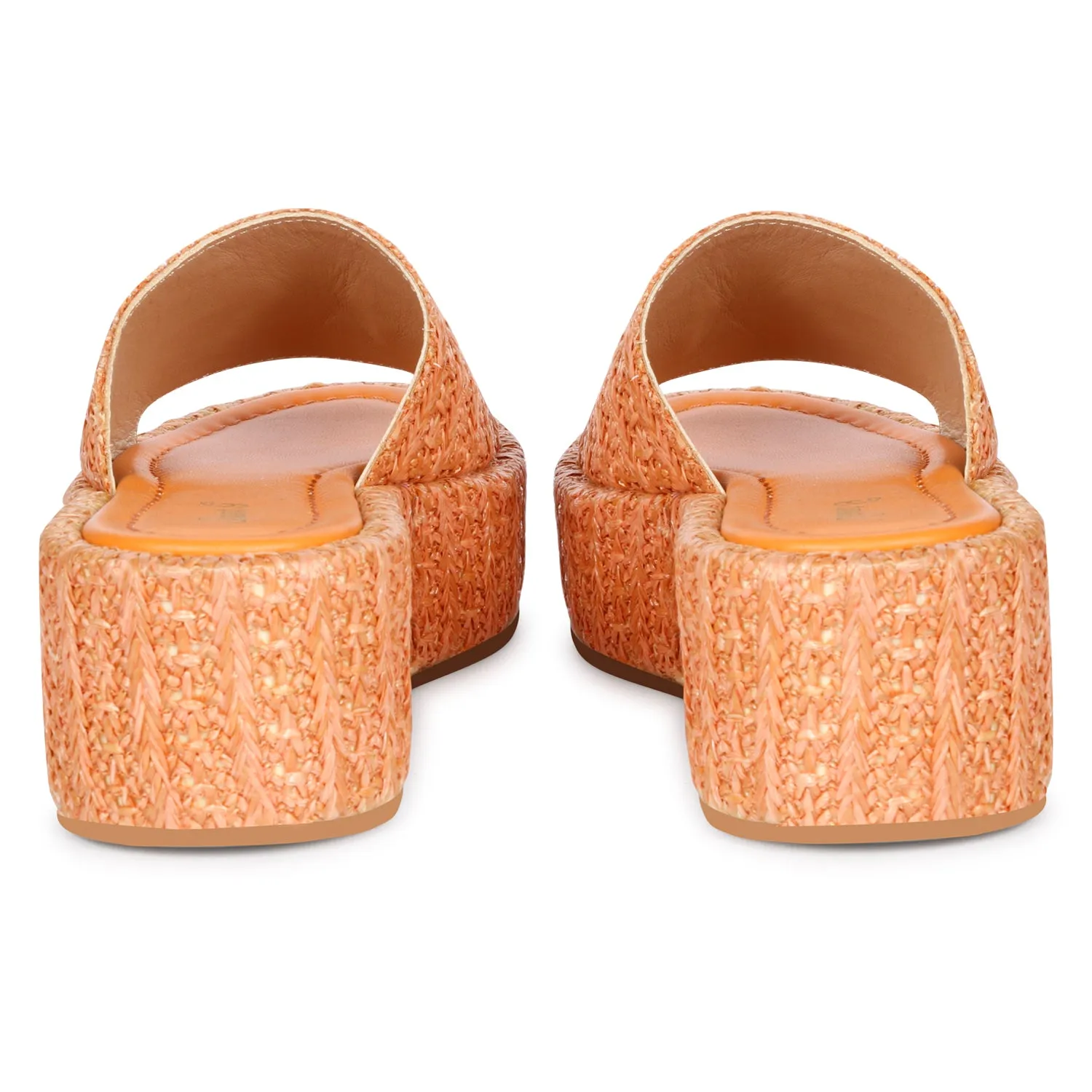 Saint  Betta orange wedge heels