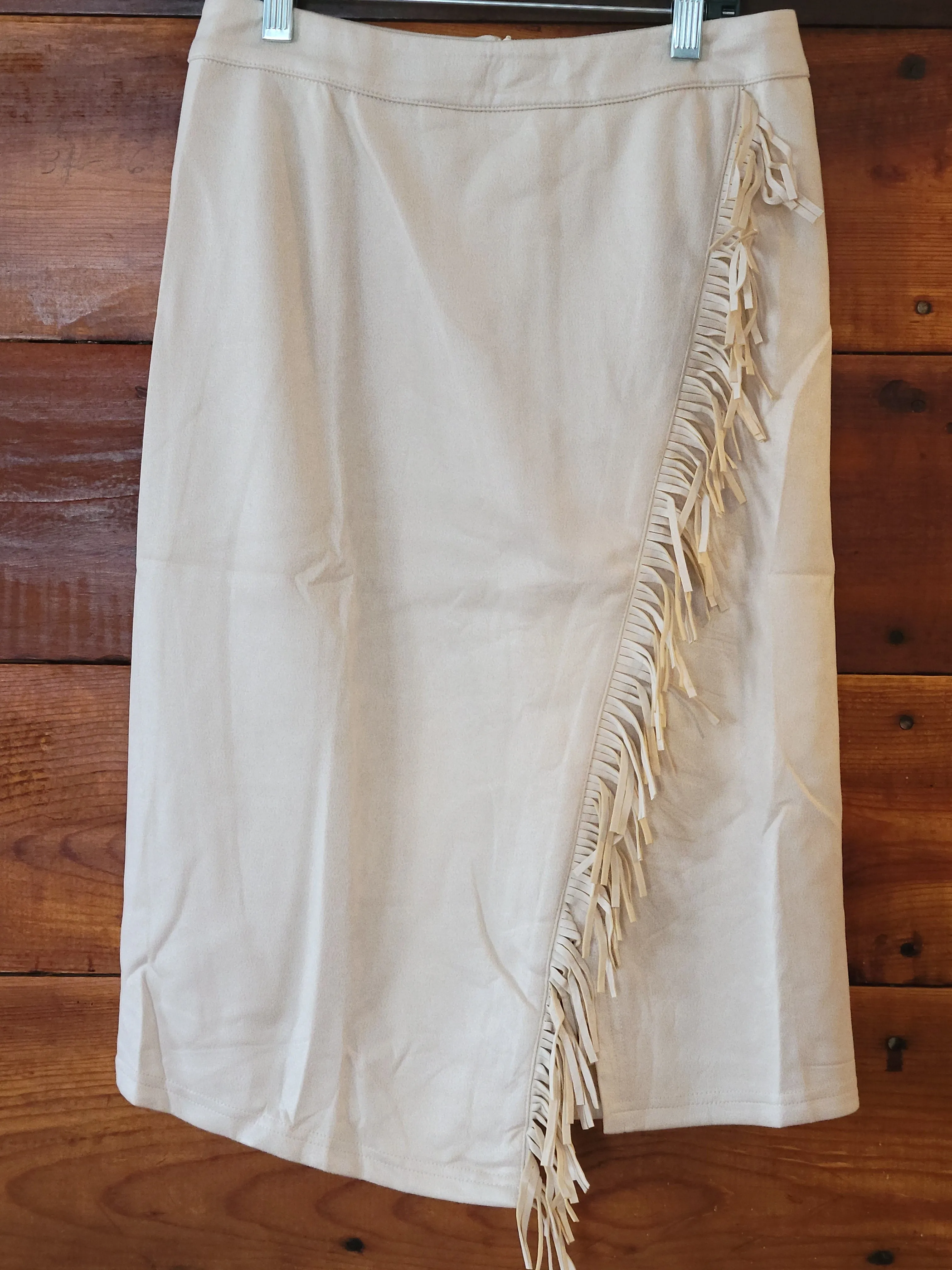 Suede Fringe Skirt