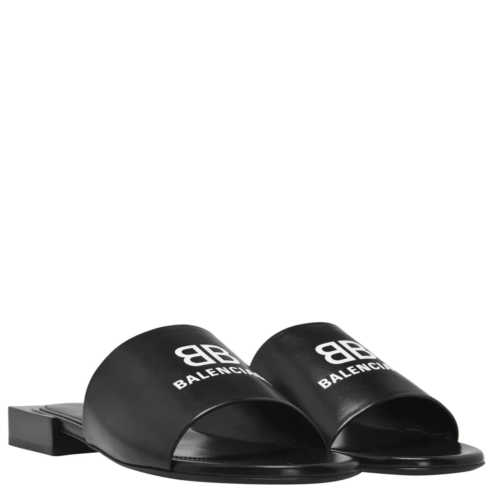 Womens Balenciaga Black Logo Sandals